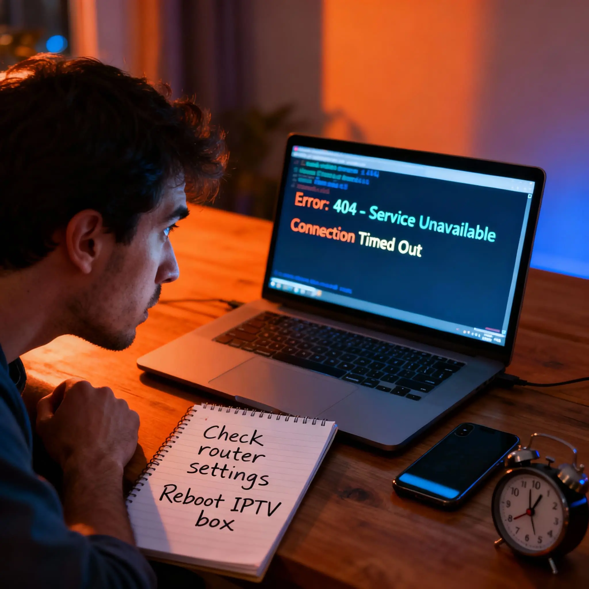 Personne résolvant codes erreur IPTV sur ordinateur - Guide dépannage