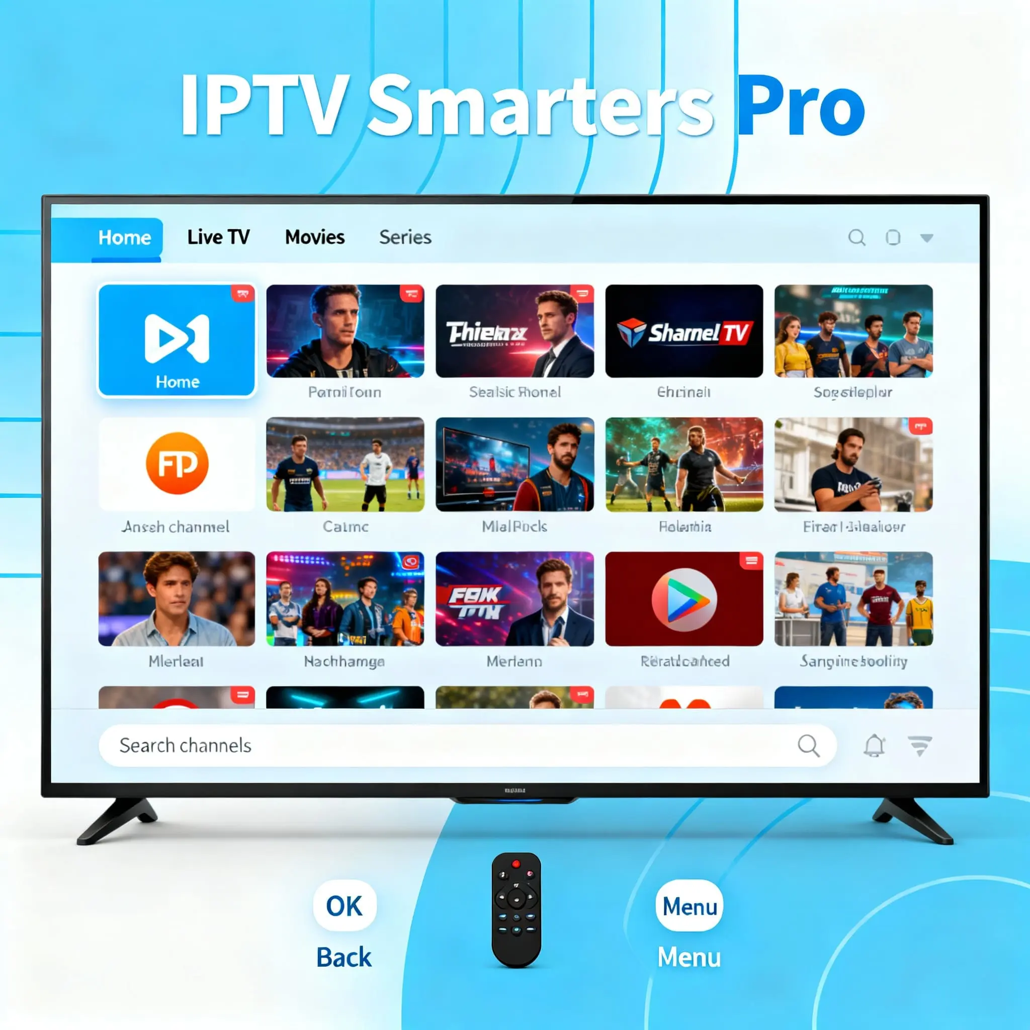 Schéma réseau IPTV montrant la connexion entre routeur, Firestick, Smart TV et smartphone